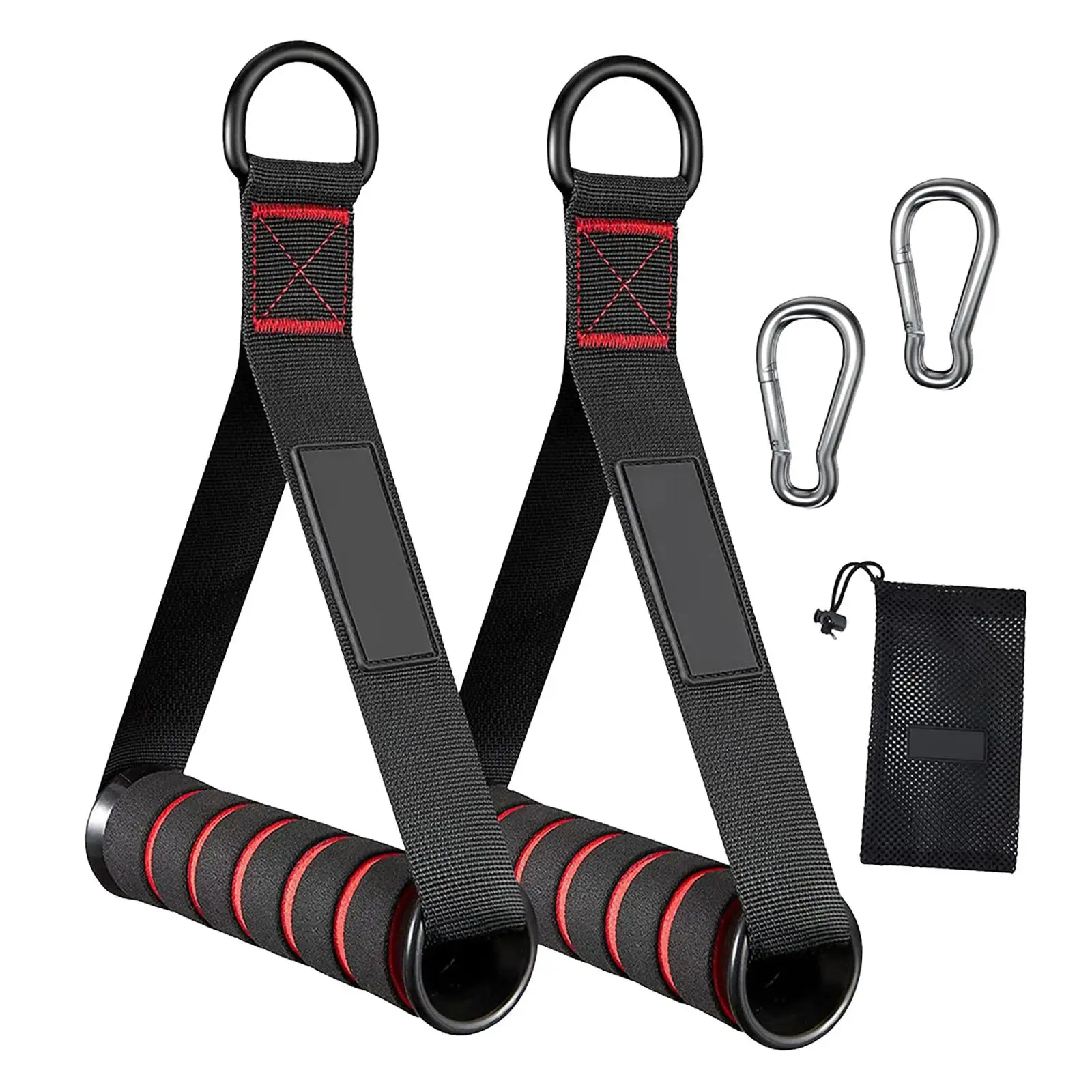 

2 Pieces Exercise Handles Grip Attachments Non Slip Comfortable Working Out Handles for Cable Machine Pull Down