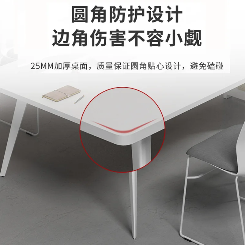 Meja dan kursi negosiasi kecil berwarna putih bergaya modern sederhana, meja bar pelatihan ruang konferensi, meja kerja