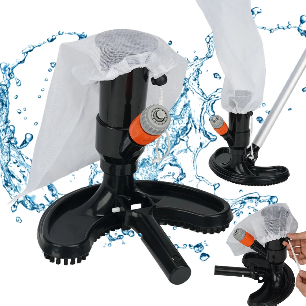 Aspirateur pour nettoyer les piscines, les fontaines, les étangs et les spas avec sac en filet réutilisable