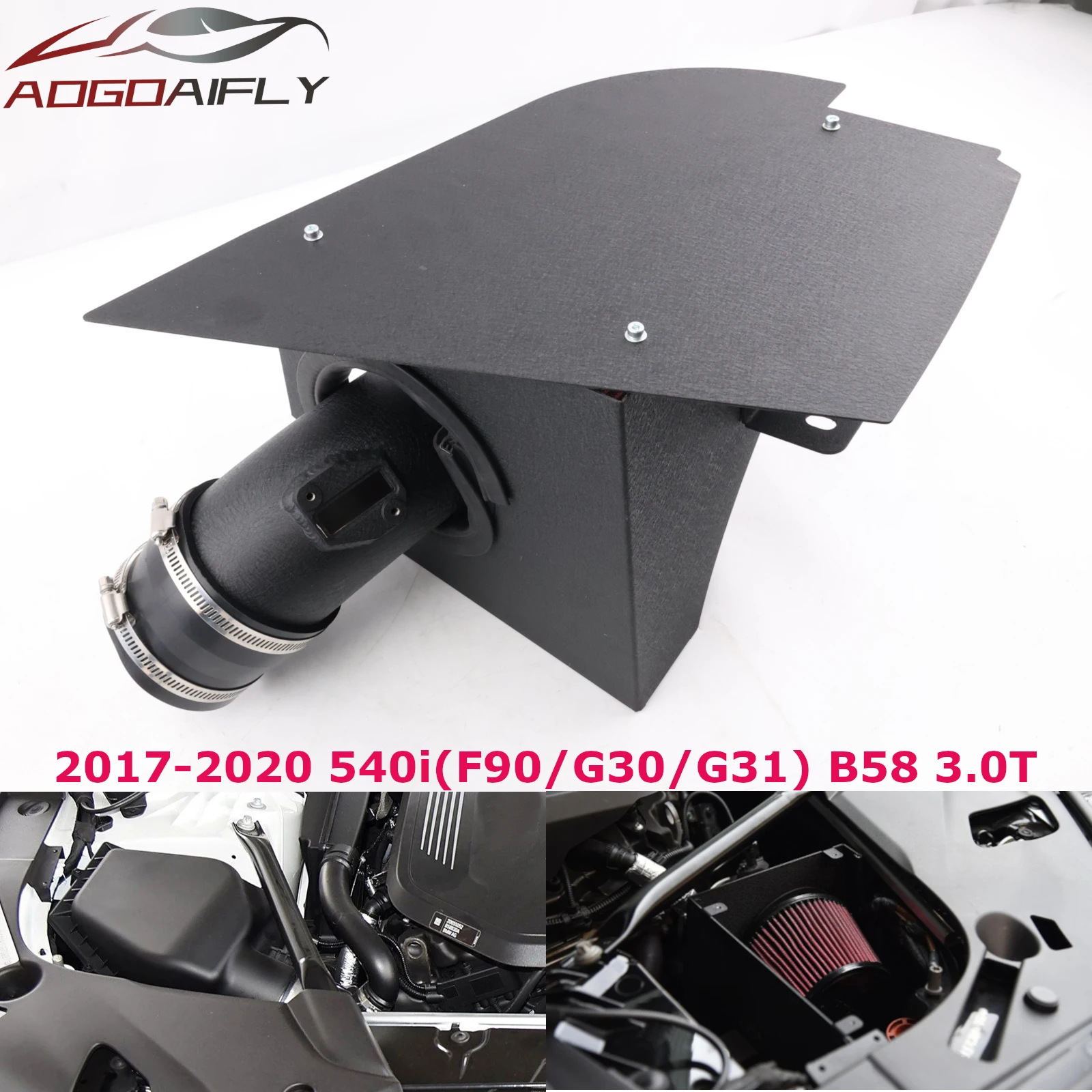 factory supply B58 Engine Dry Cone Air Filter Cold Air Intakes Kit For 2017-2020 BMW F90 G30 G31 540i 3.0T