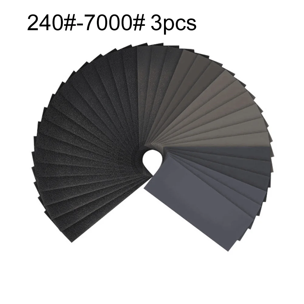 45 Pieces Sandpaper Set with 16 Grits Ranging from 120 to 7000 for Wood Metal and Automotive Wet Dry Sanding Applications