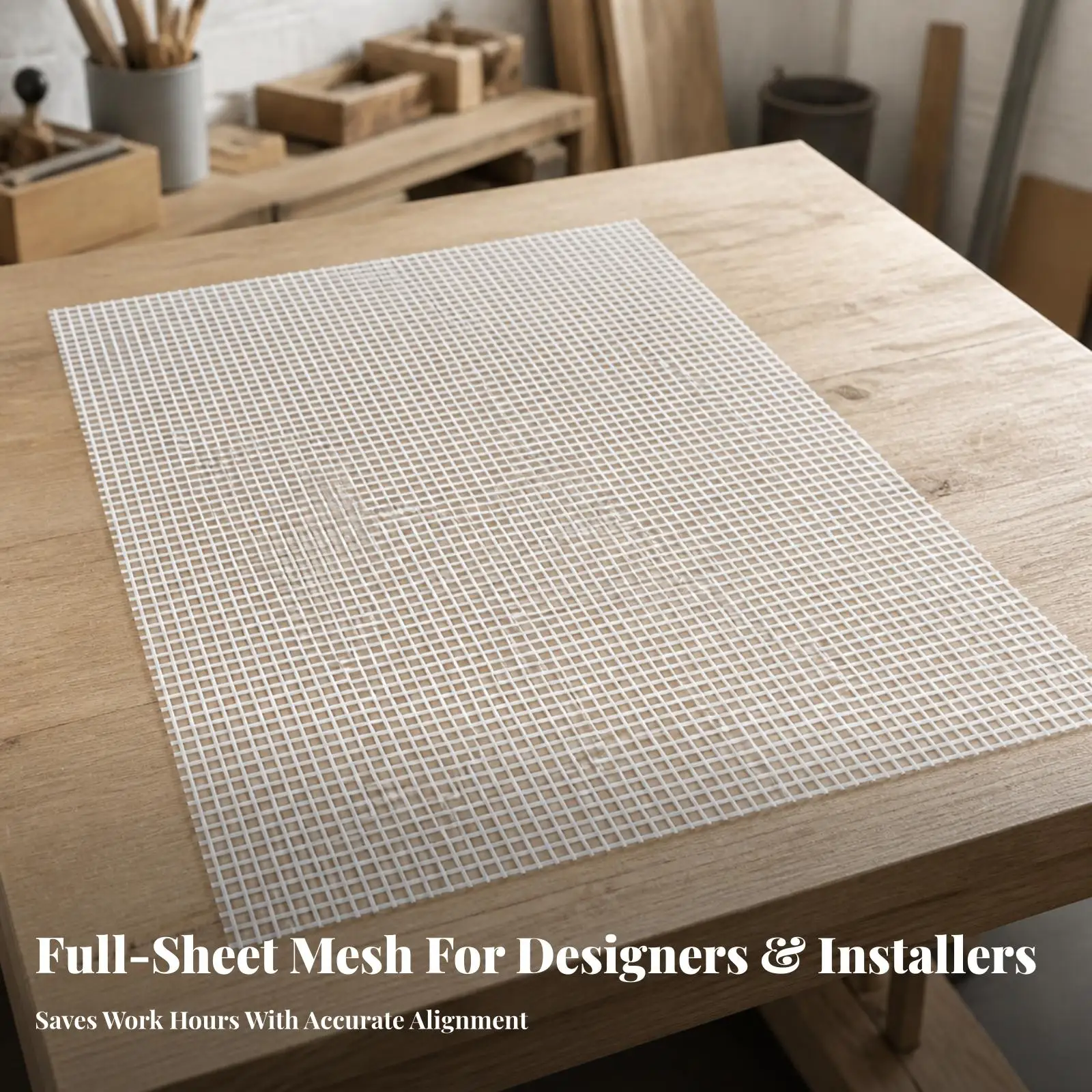 Durable Fiberglass Mesh for Mosaic Tile Sheet Backing with Small Square Grid for Home DIY