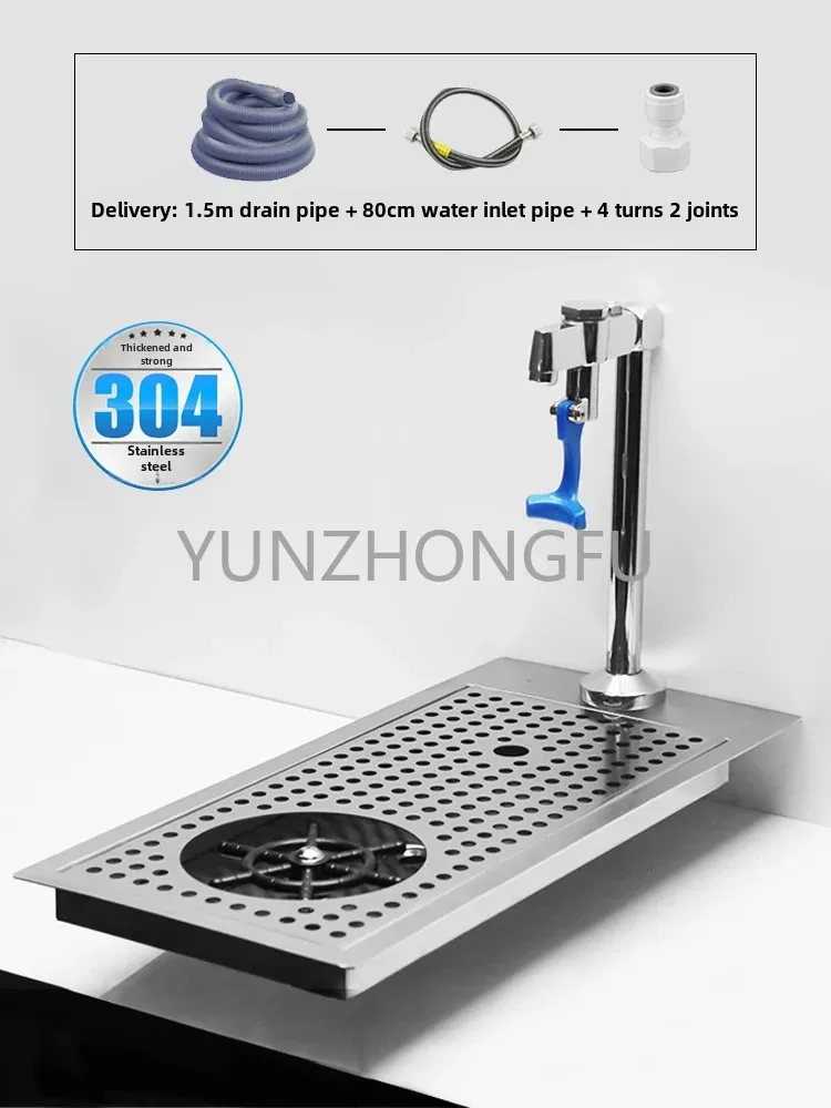 Stainless Steel Integrated Faucet High Pressure Cup Washer Bar Water Tray Thickened Embedded Multi-Function