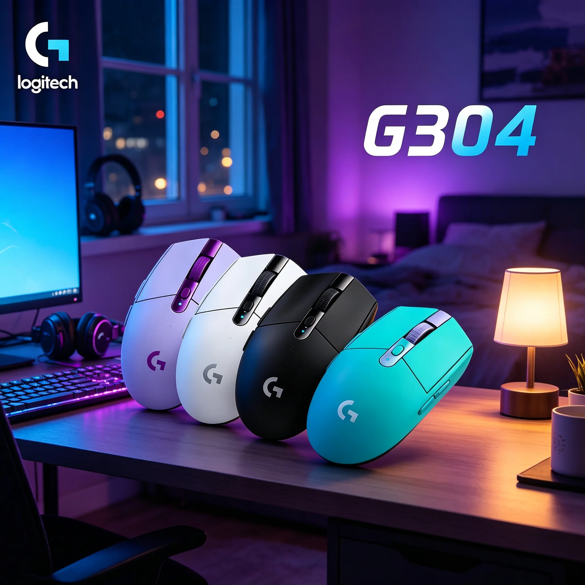 Logitech G304 Wireless Gaming Mice Balanced Weight Design For Precise Operation In PUBG CS2 Valorant Matches
