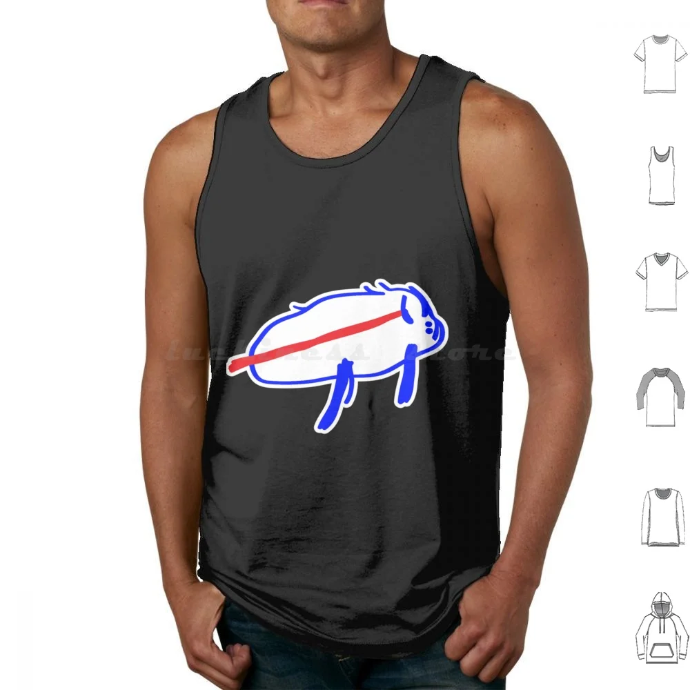 Josh Allen Dibujo Clásico. Camisetas sin mangas de algodón con estampado Josh Allen Patata New York Svn One Six Design Bills