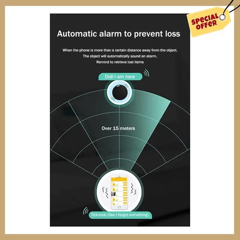 Bluetooth 5.0 Anti-Lost Device Mobile Bluetooth Wireless Smart Locator Pet Key Wallet Tracker White