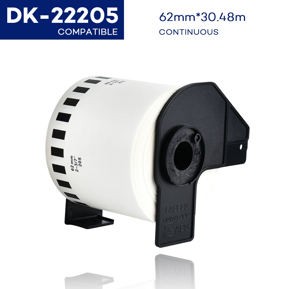 DK-22205 Compatible for Brother 62mm*30.48m Continuous Paper Labels DK-22205 DK22205 DK2205 DK205 Labels Brother Labels DK 22205