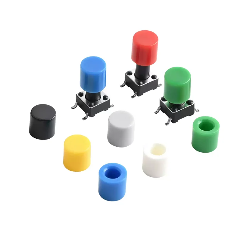 50Pcs A56 Tactile Switch Caps Multicolor 6x6mm Button Cap 3.2mm Inner Diameter 6mm Height for Arduino DIY Electronic Projects