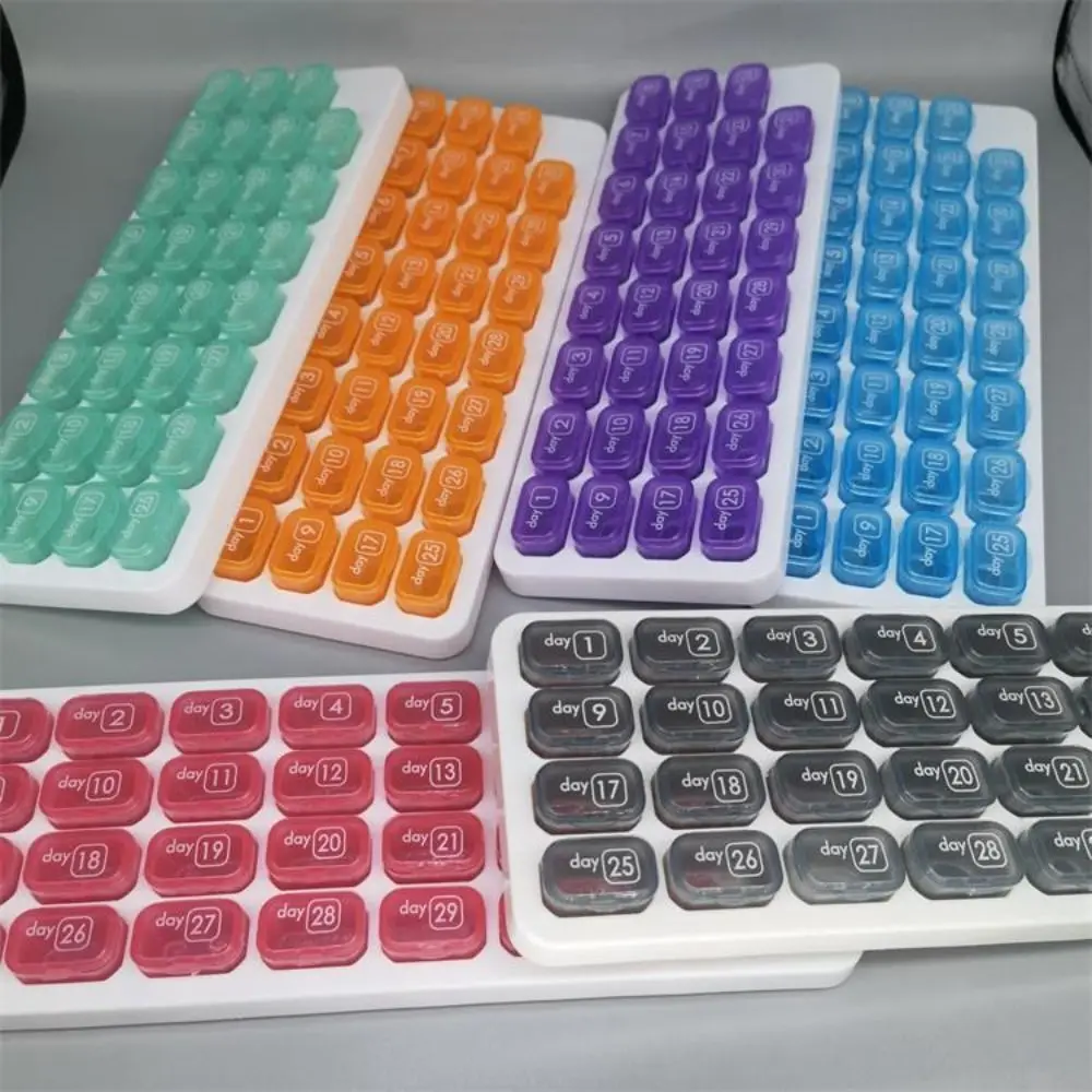 Plastic 31 Grid Pills Box Independent Cell Medicine Tablet Storage Pill Organizer Moisture Proof Medicine Container Travel