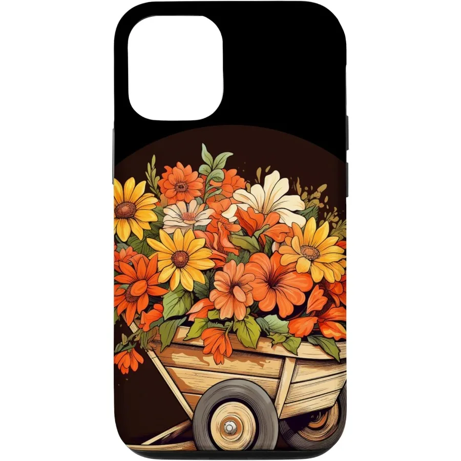 

iPhone 15 Pretty Garden Cart with Flowers for Spring blooming Season Case