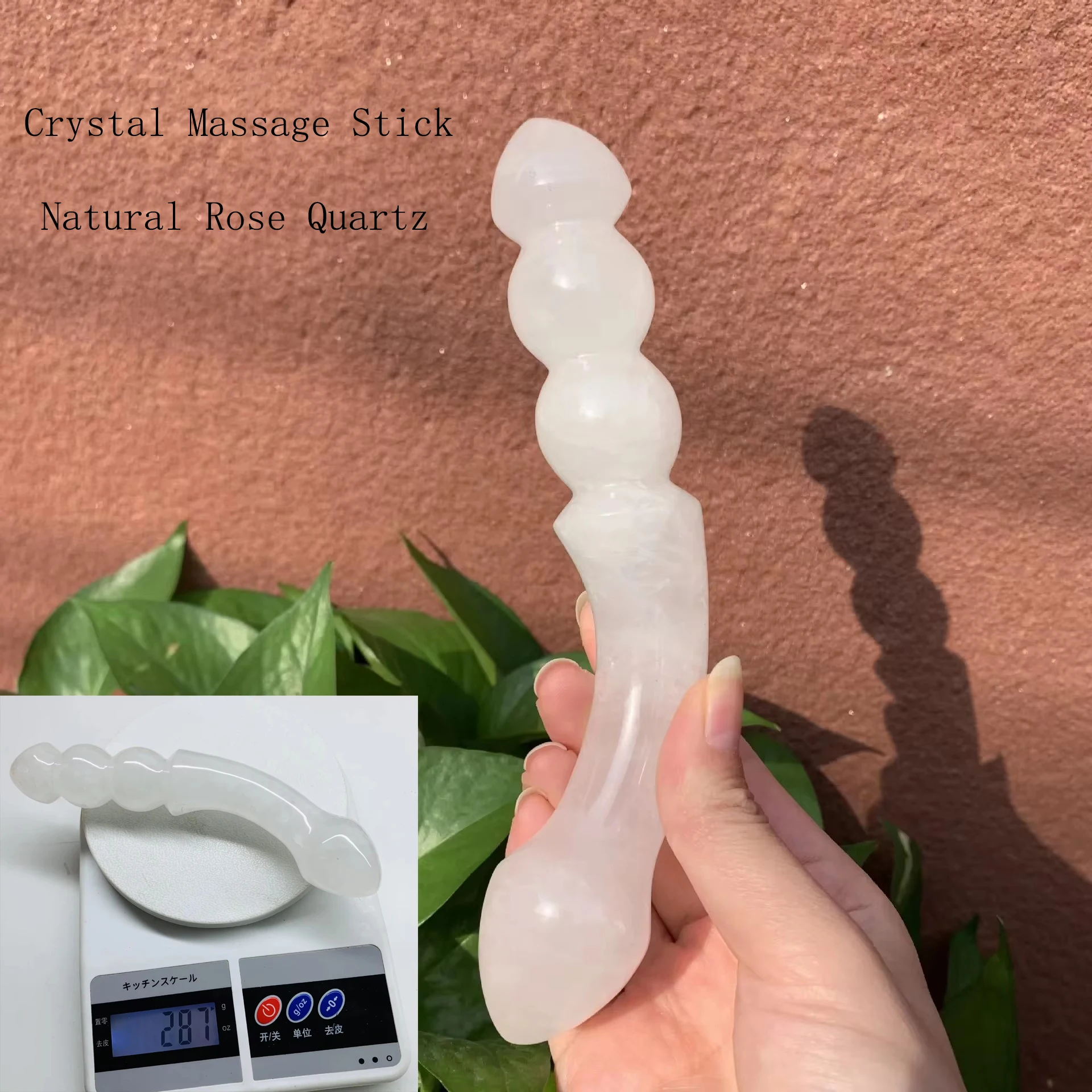 White Crystal Massage Stick Natural Rose Quartz Wands Good Quality Crystal Massage  Stone Ornament Gift Gemstone Crafts