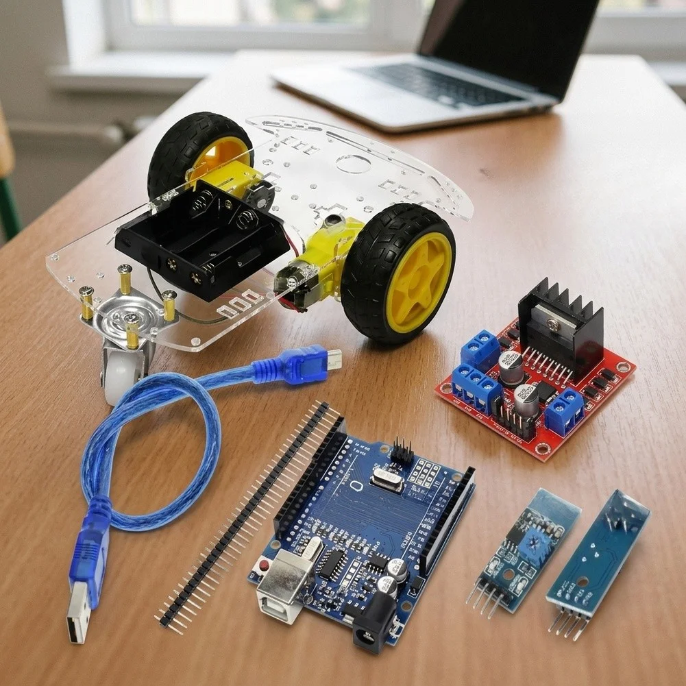2WD For Smart Robot Car Kit DIY For Acrylic Chassis Line Tracking STEM Education For Arduino R3 Electronics For Project Learning