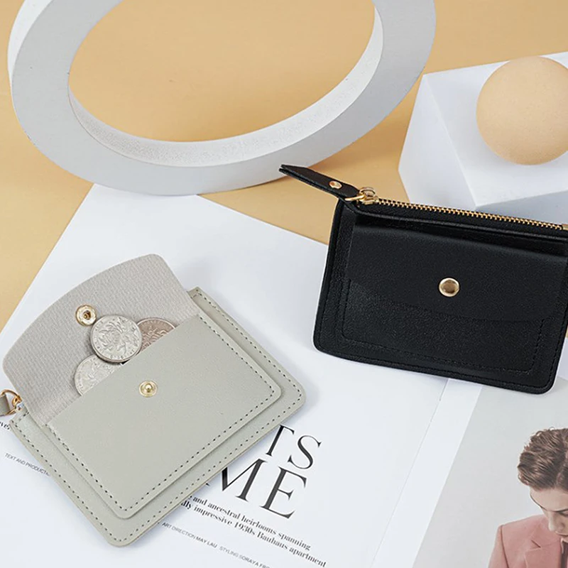 Leather Female Purse Women Simple Wallets Mini zipper Solid Multi-Cards Holder Coin Short Wallets Slim Small Wallet Zipper Hasp