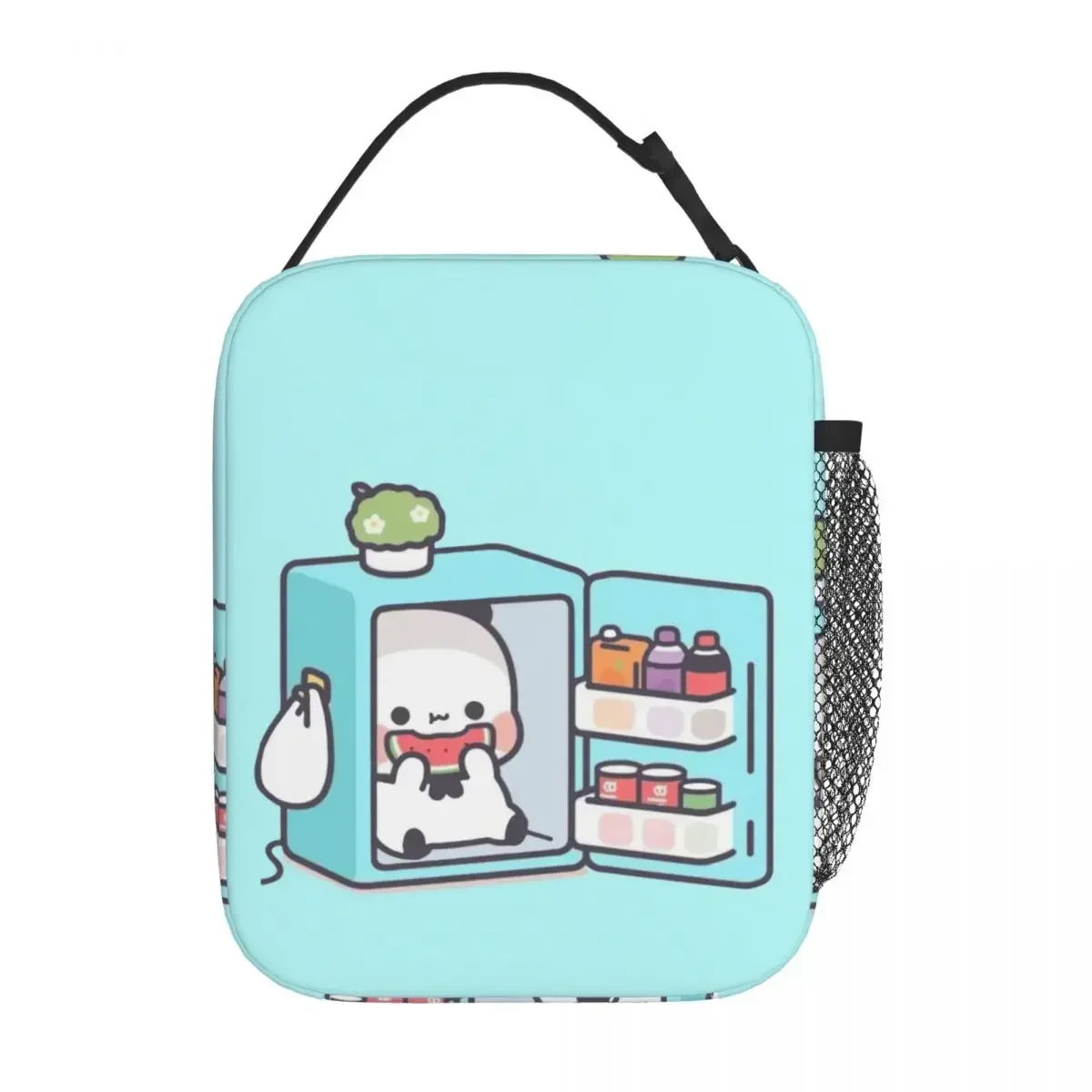 Panda Brownie Bear Couple Thermal Insulated Lunch Bag for Office Mochi Cat Portable Food Container Bags Thermal Cooler Lunch Box