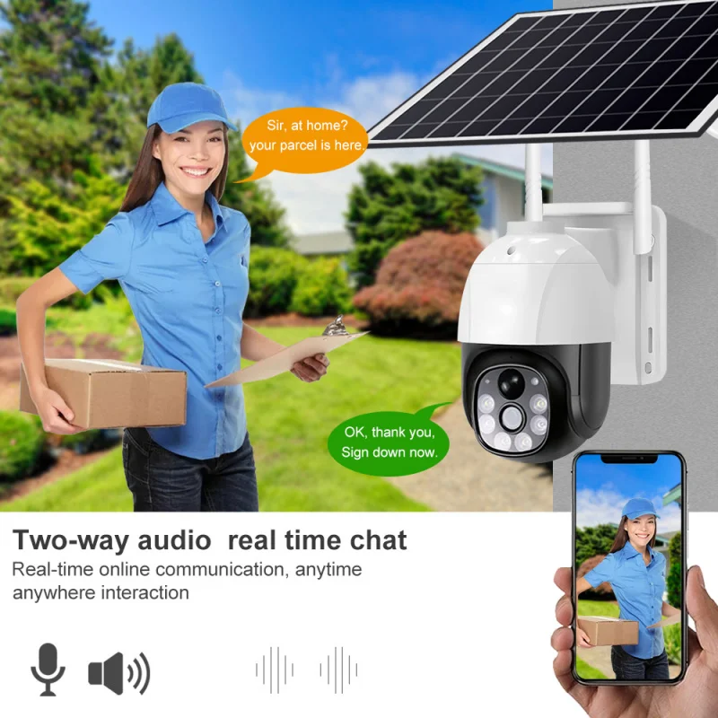 Solar-Driven 360-Degree WIFI Camera for Outdoor Surveillance, Smart Network Wireless Security