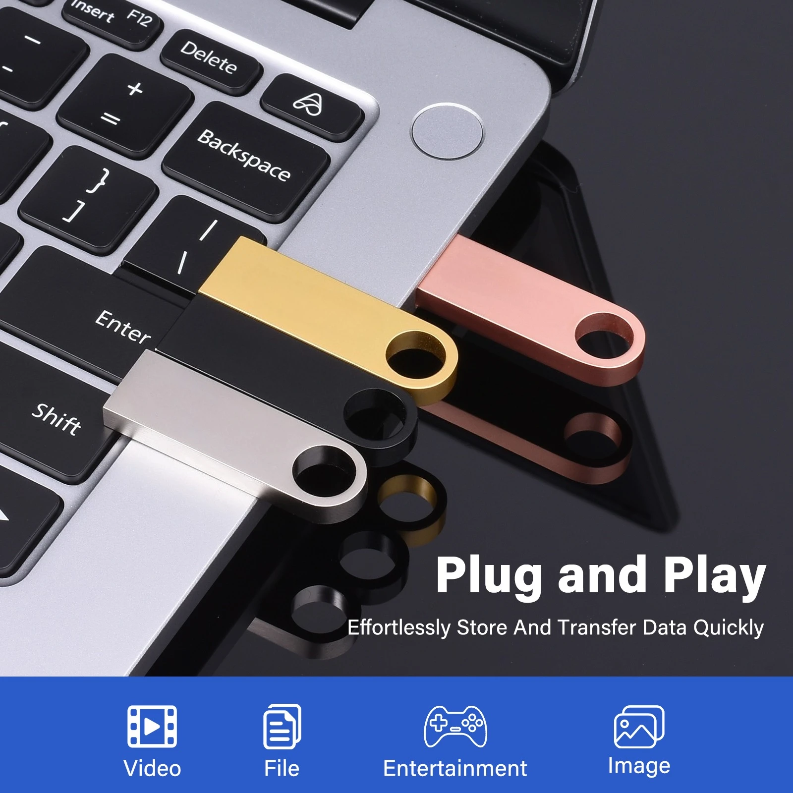 

Colorful Pen Drive Metal Memory Stick Key Chain USB 2.0 Flash Drive 64GB 32GB 16GB Portable USB Stick Business Gift Pendrive 8GB