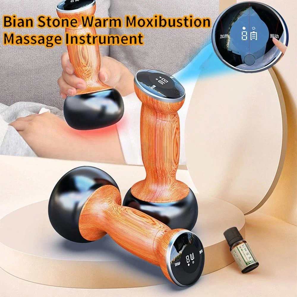 

Electric Heating Bian Stone Gua Sha Massager Hot Compress Body Physiotherapy Tool Back Face Massage Warm Moxibustion Guasha Tool