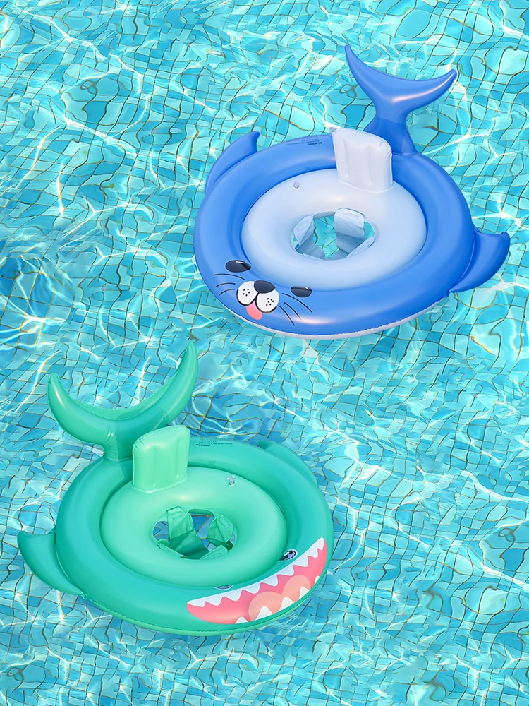 1PC Deep Blue Shark Swim Float Ocean Theme Beach Pool Recreation Float Water Safety Gea Beach Toys per la festa in piscina