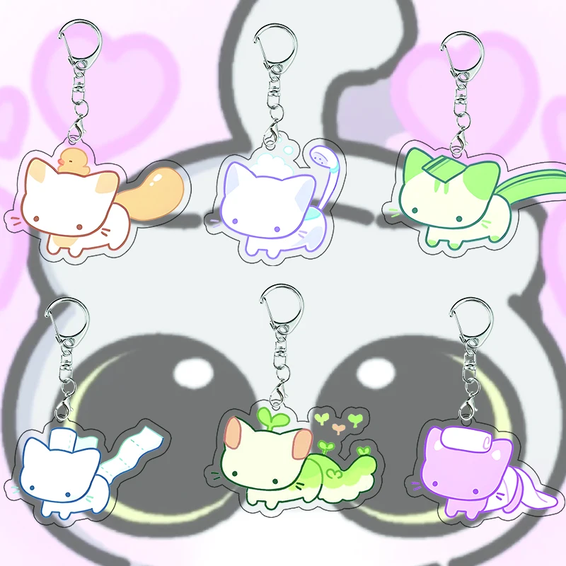 

Rubber Duck Cat Acrylic Keychain Kawaii Wasabi Bubble Bath Cute Funny Cartoon Bag Charm Sprout Designs Keyring Birthday Gift