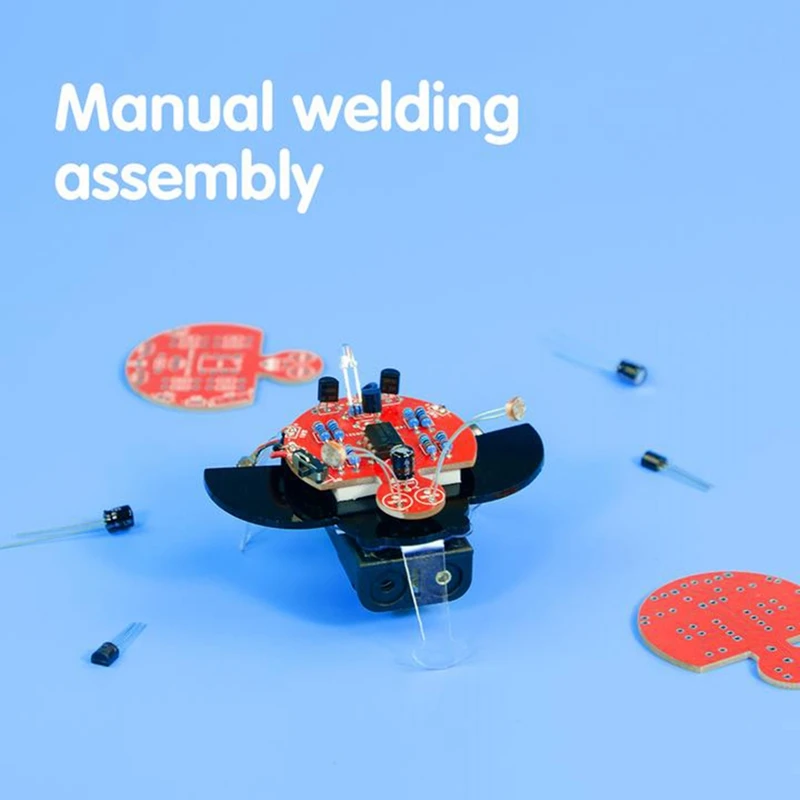 Firefly Photosensitive Robot Electronic Learning DIY Kit Mini Robot Foot Vibration Phototaxis Tail Breathing Light