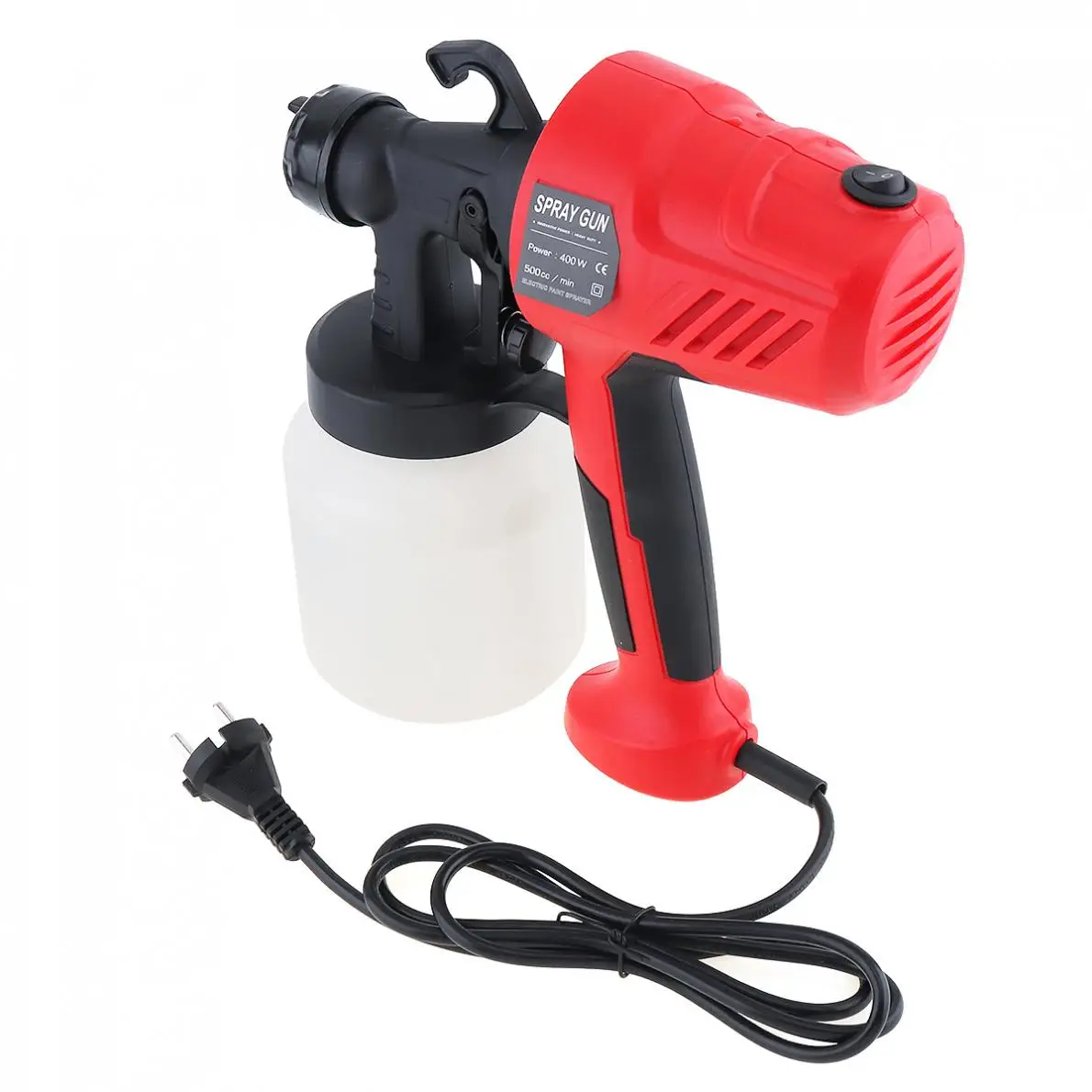 Imagem -02 - Pulverizador Automático o Portátil da Pistola de Pintura Elétrica com Potenciômetros Plásticos do Calibre do Bocal de 2.5 mm de Alta Pressã 110v 220v 400w 800ml