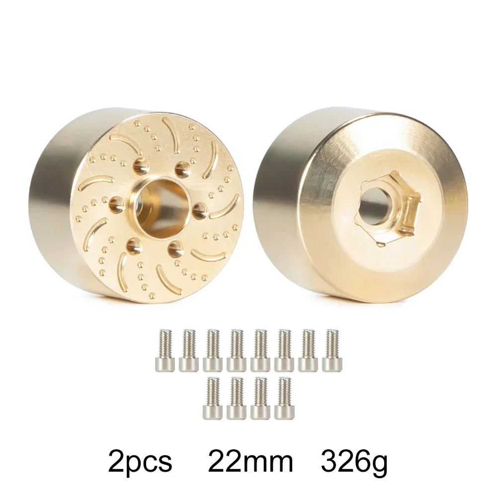 6MM 9MM 12MM 15MM 18,5MM 22MM Messing Radnabe Sechskantadapter Bremsscheibengewichte für 1,9 2,2 Beadlock-Räder SCX10 TRX4 Capra Wraith