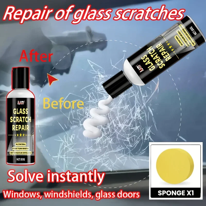 Multi Functional Glass Scratch Repair Paste, Updates Glass, Solves Scratches, Efficient Repair Paste, Uses Glass Doors, Windshie