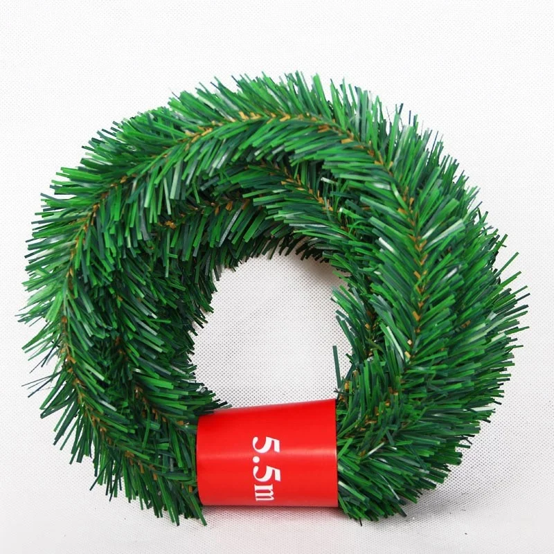 5.5m Christmas Tree Vane Garland Pine PVC Srtificial Grass Dtrip Ribbon Christmas Holiday Party Decorated Christmas Tree Vine