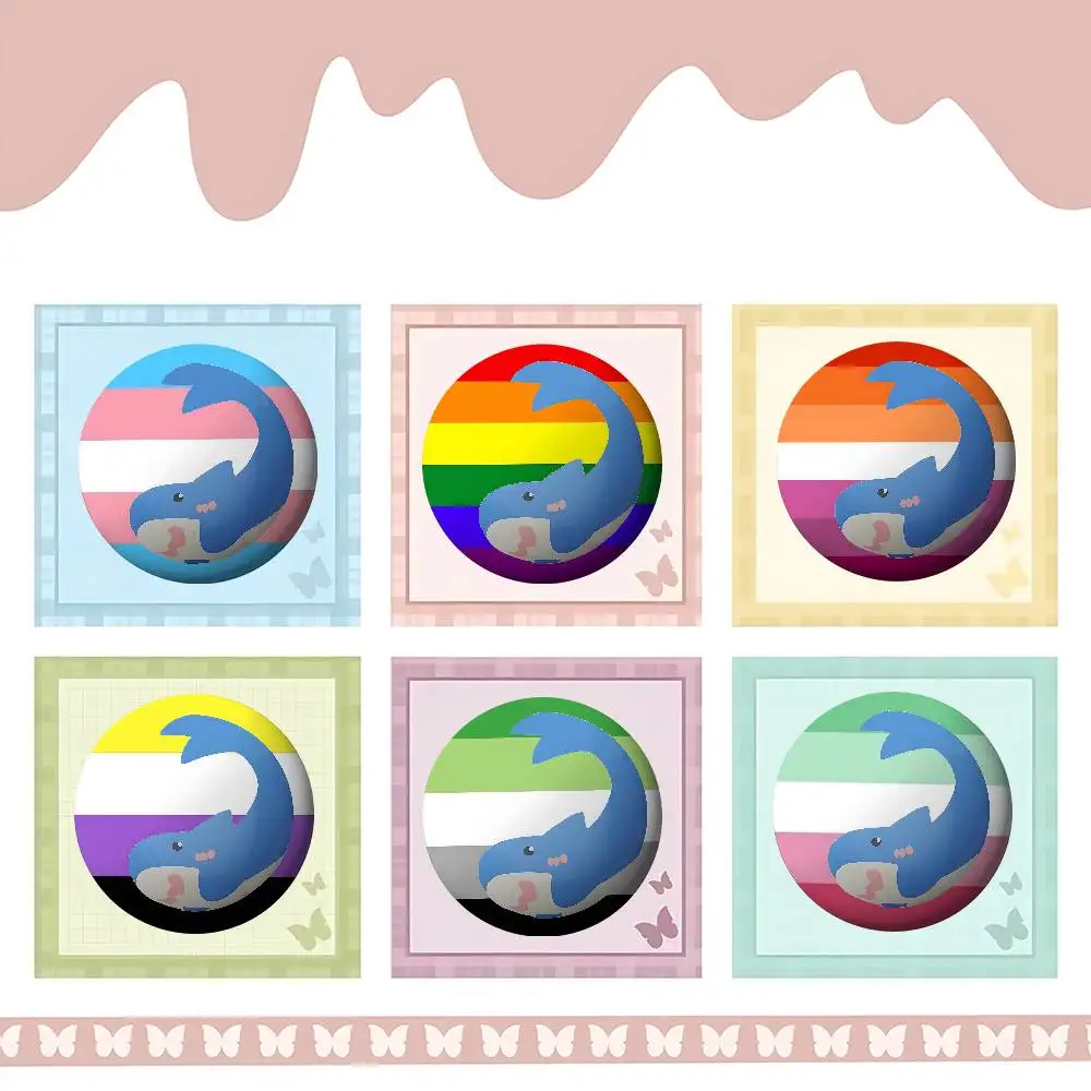 Trans Blahaj Shark Enamel Badges Tinplate Soft Button Pin Brooch Metal Badge Custom Jewelry Accessories Hat Bag Lapel view 6