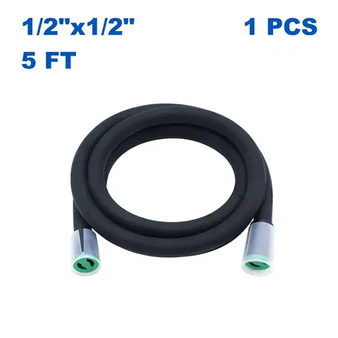 KING SMART Ultra-Soft Silicone Handheld Shower Head Hose Replacement; 5 FT; Black; 1pcs/case; 81005