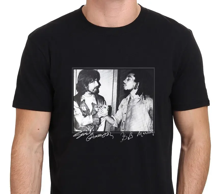 

George Harrison And Bob Marley Rare Footage Men'S T-Shirt Size S-To-3Xl T Shirt O-Neck Fashion Casual High Quality Print T Shirt