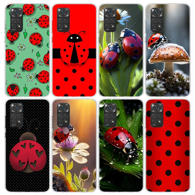 Insect Seven-Star ladybug Phone Case for Xiaomi Redmi Note 13 12S 12 11S 11 11E 11T 10S 10 Pro Plus 9 9S 8 8T 7 5G Soft Cover Fu