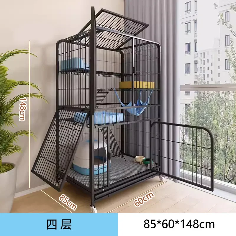 148 #Four Floors [85 * 60 * 148] White/black/yellow, Four Floors Cat Villa Cat Climbing Frame