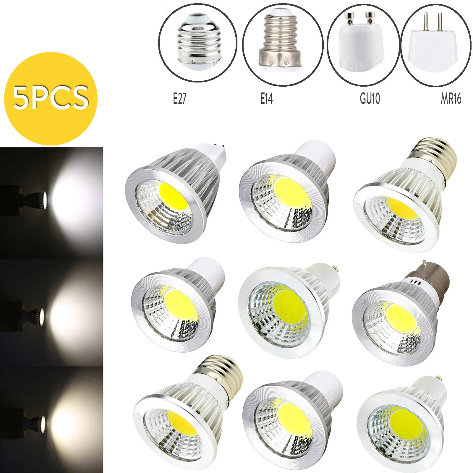 Dimmable 5X LED Bulb 6W 9W 12W GU10 MR16 GU5.3 E27 E12 LED Lamp Spotlight Bulbs Lampara Bombillas Led Lampada Spot light Ampul