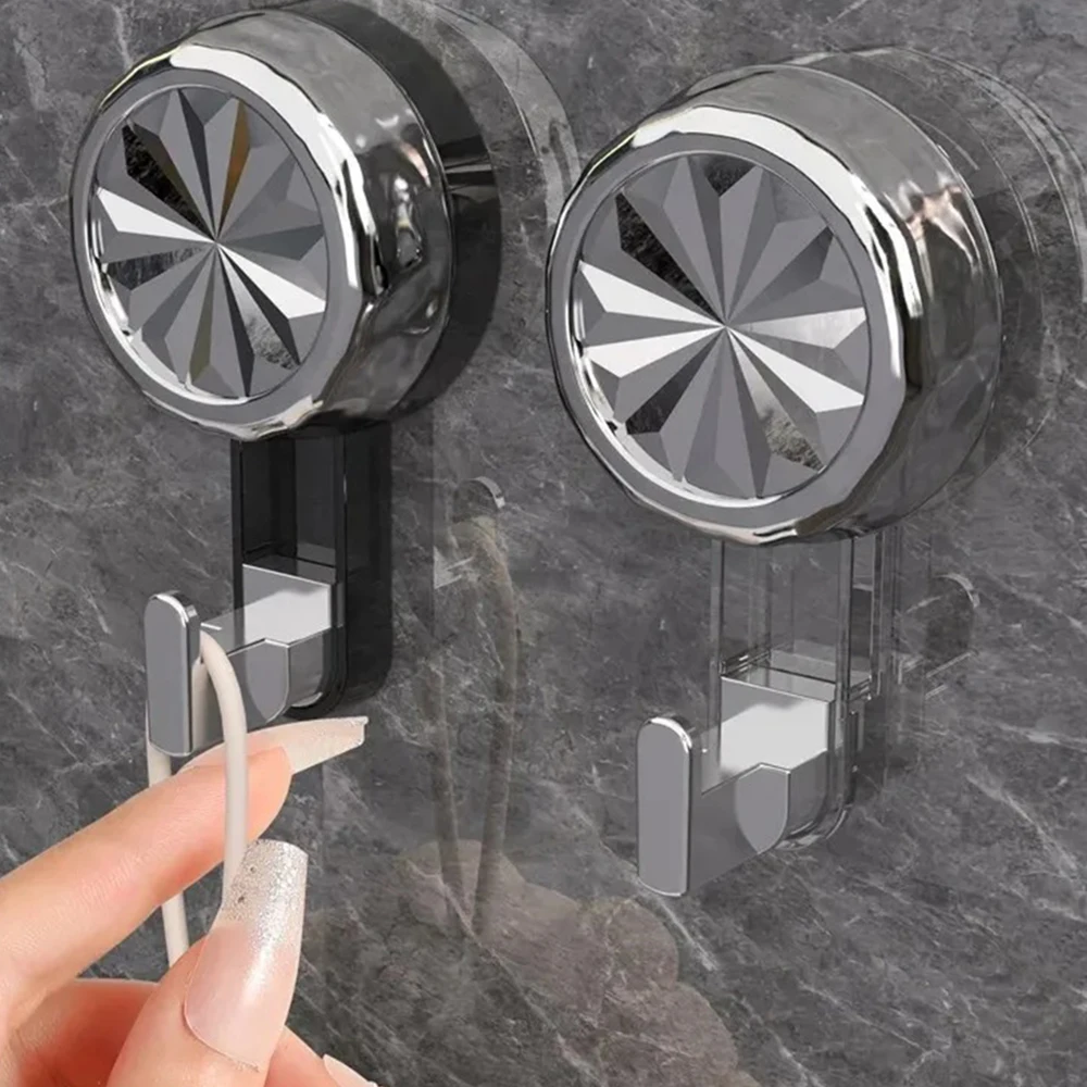 Rotating Suction Cup Hook Bathroom Organizers Kitchen Storage Organization Keys Hook Wall Hanging No Punching Multi-Purpose