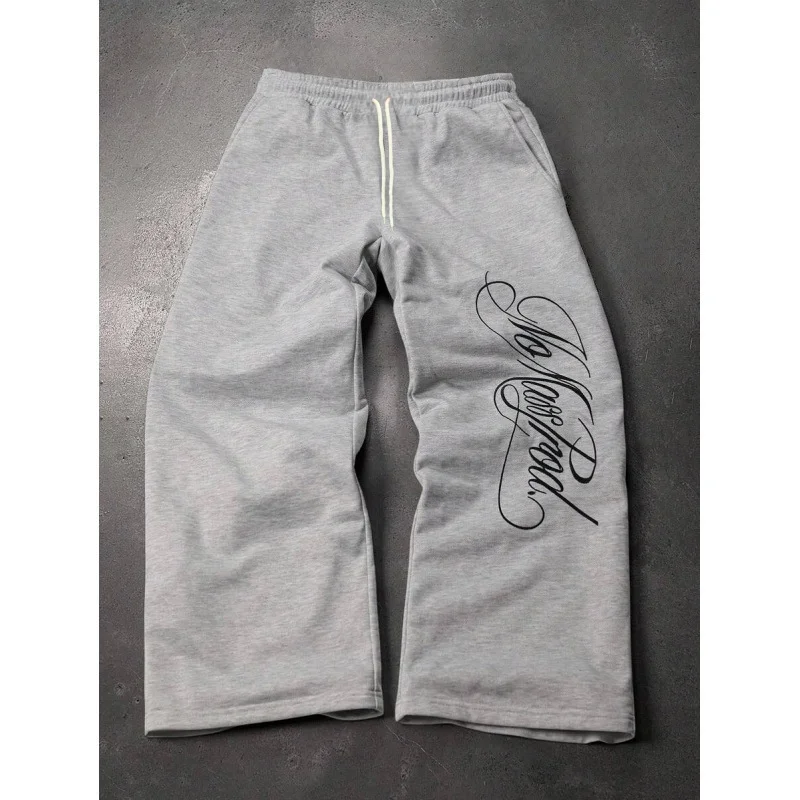 2026 High Street Sweatpants Summer American Letter Printing Personalized Trendy Couple Loose Fashion Trousers For Adults Kids