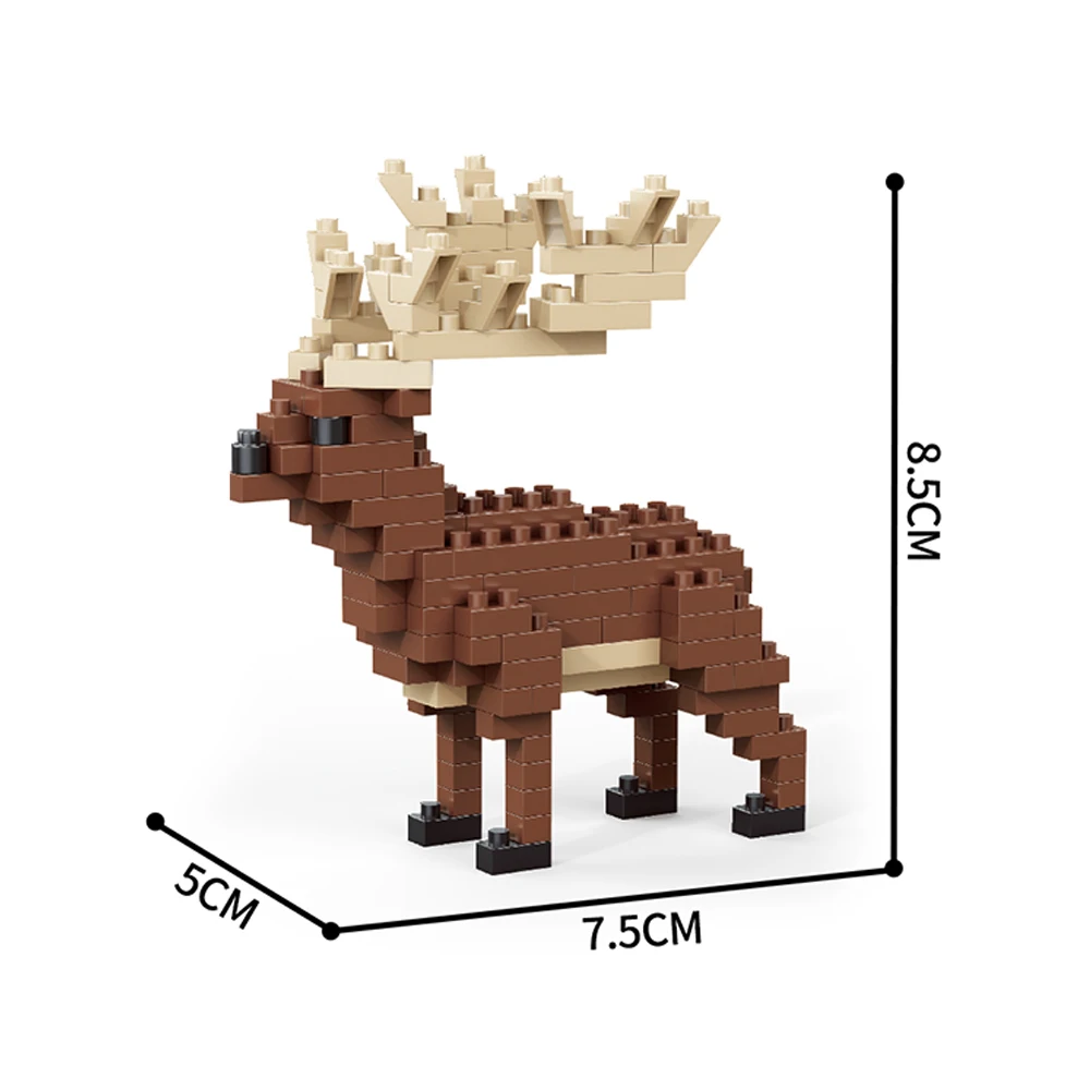 WIST BUILT Leeuw Tijger Giraffe 3D Dieren Micro Bouwsteen Speelgoed-Creatieve Desktop Decor, Puzzel Kerst Verjaardagscadeaus voor Kinderen - afbeelding 1