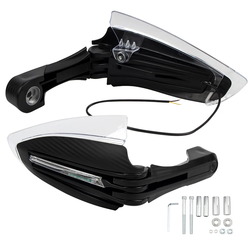 

Motorcycle Hand Guards With LED Turn Signal Lights 12V On The Handlebar Protector Covers Motorbike Accessories