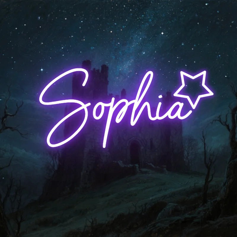 علامة نيون LED مخصصة على شكل نجمة - اسم شخصي لتزيين الحائط يعمل بمنفذ USB لشريط غرفة النوم مثالية لحفلات الزفاف وأعياد الميلاد وديكور المنزل