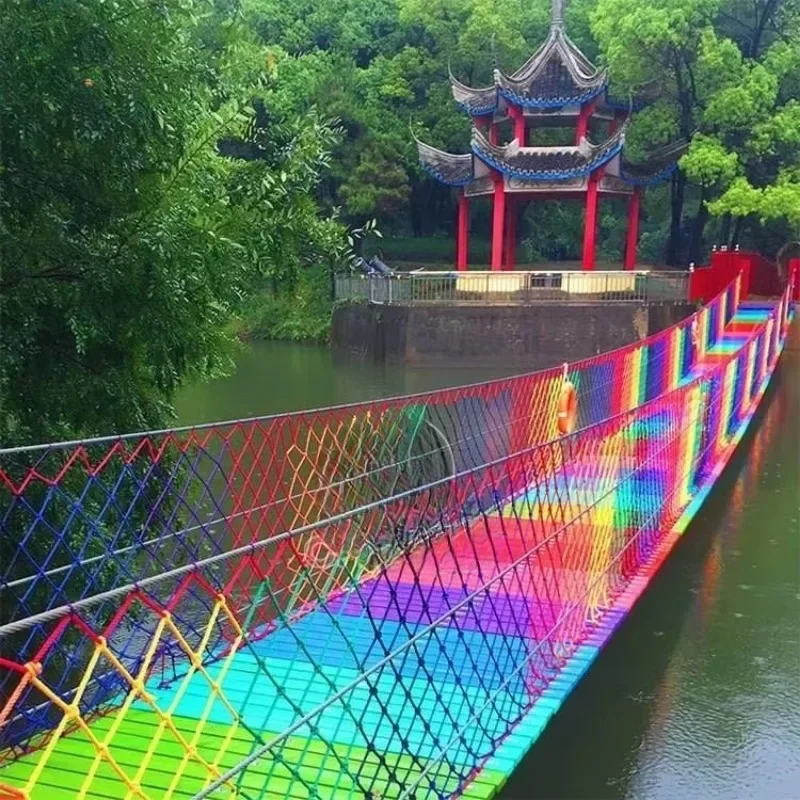 Scenic spot landscape water suspension bridge rainbow wooden bridge outdoor extension equipment