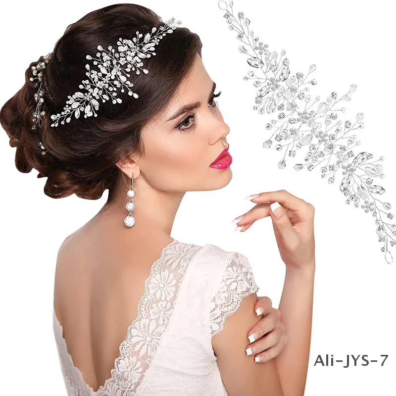 

Bridal Hair Accessories Crystal Wedding Hair Accessories Fashion Clear Bridal Tiara Headbands Bride Headdress Banquet Headwear