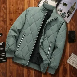 Winter Jacke Männer mit Wolle Gefüttert Stepp Puffer Jacke Stehkragen Koreanische Mode Baumwolle Gefütterte Jacke Verdicken Plus Größe 7XL