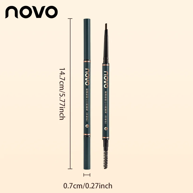 Eyebrow Pencil, Double-Ended, Long-Lasting And Waterproof, Suitable For All Eyebrow Shapes, With Smooth And Natural Effect