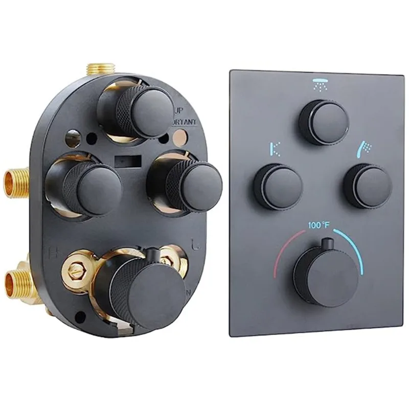 Brass 3 Way Bathroom Replacement Shower Valve  Concealed Thermostatic  Bathroom Fixtures Shower Faucets And Valves