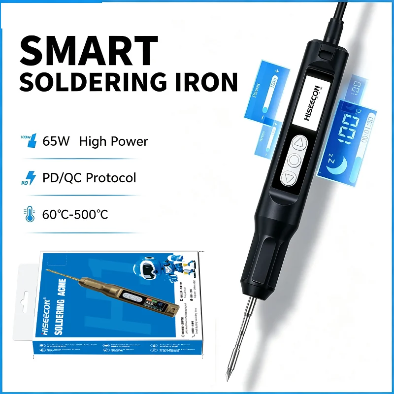 HISEECON H1 105W Smart Soldering Kit, Digital Soldering Station, Rapid Heat Up Adjustable Constant Temp Electric Soldering Iron