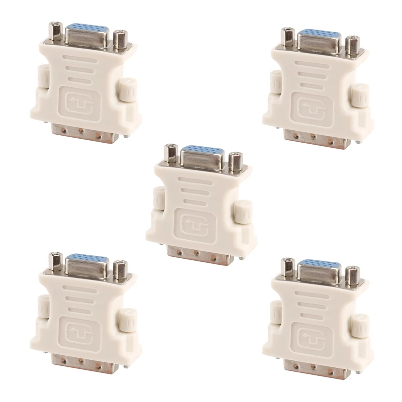 5X DVI Male Adapter (DVI - D 24 1) To Female VGA (15-Pin)