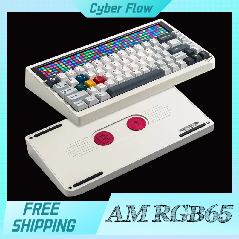 

Angrymiao Am Rgb65 Mechanical Keyboard Kit Wireless Bluetooth Three Mode Rgb Screen Customized Electronic Sports Game Keyboard