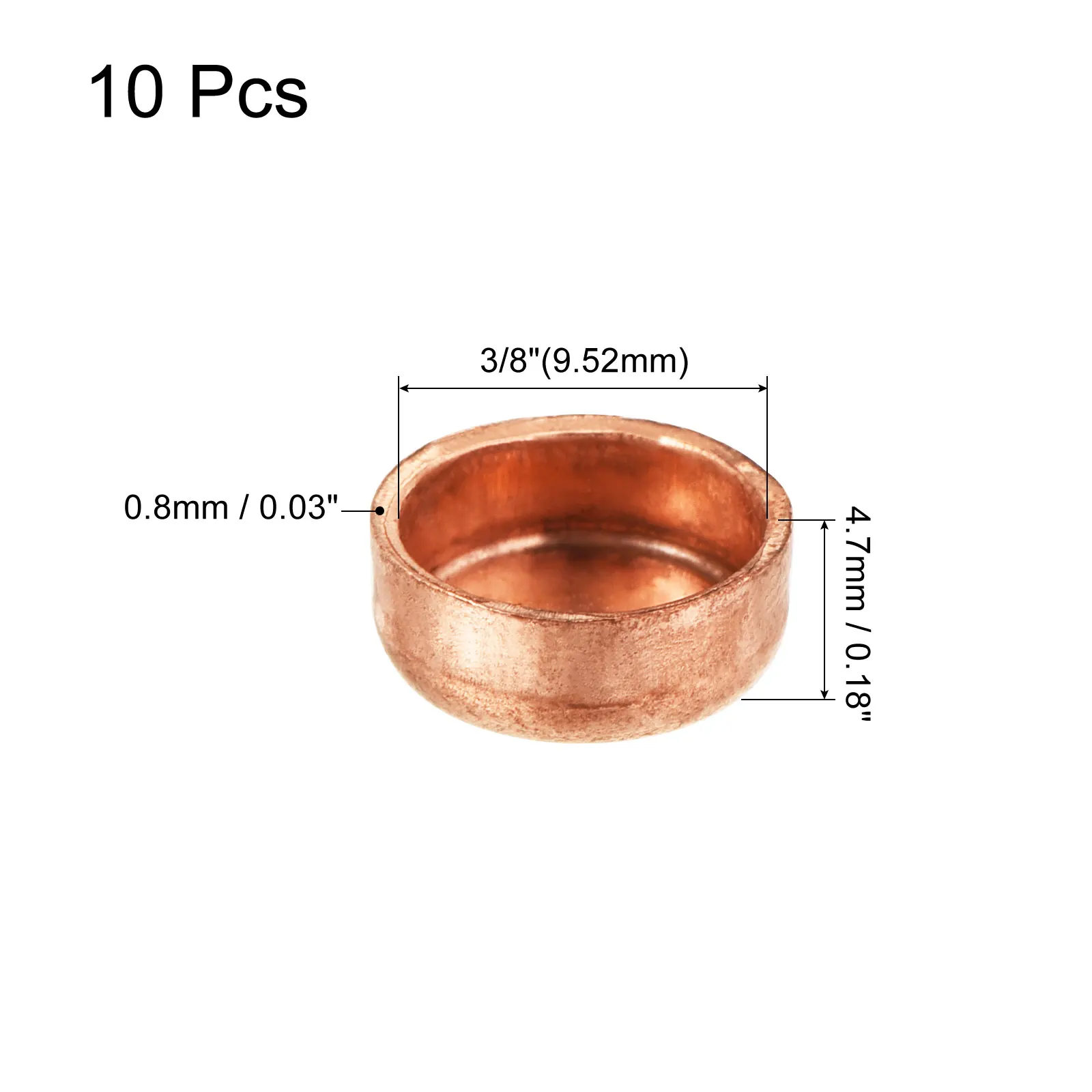 10pcs Copper End Cap Pipe Fitting Sweat Plug Connection  for Water Pipe Plumbing