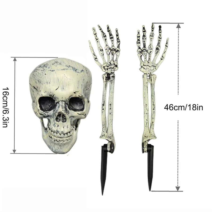 Garden Decoration Holiday Skull Bone Props Ground Breaking Horror Halloween Decoration Skull Party Accessories Gift Decoration view 4
