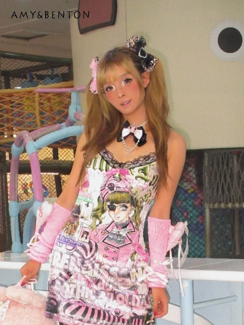 

Mars Series Sweet Cool Spice Style Leopard Print Lace Love Diamond Bow Hair Clips for Women Retro Gothic Pink Hair Accessories